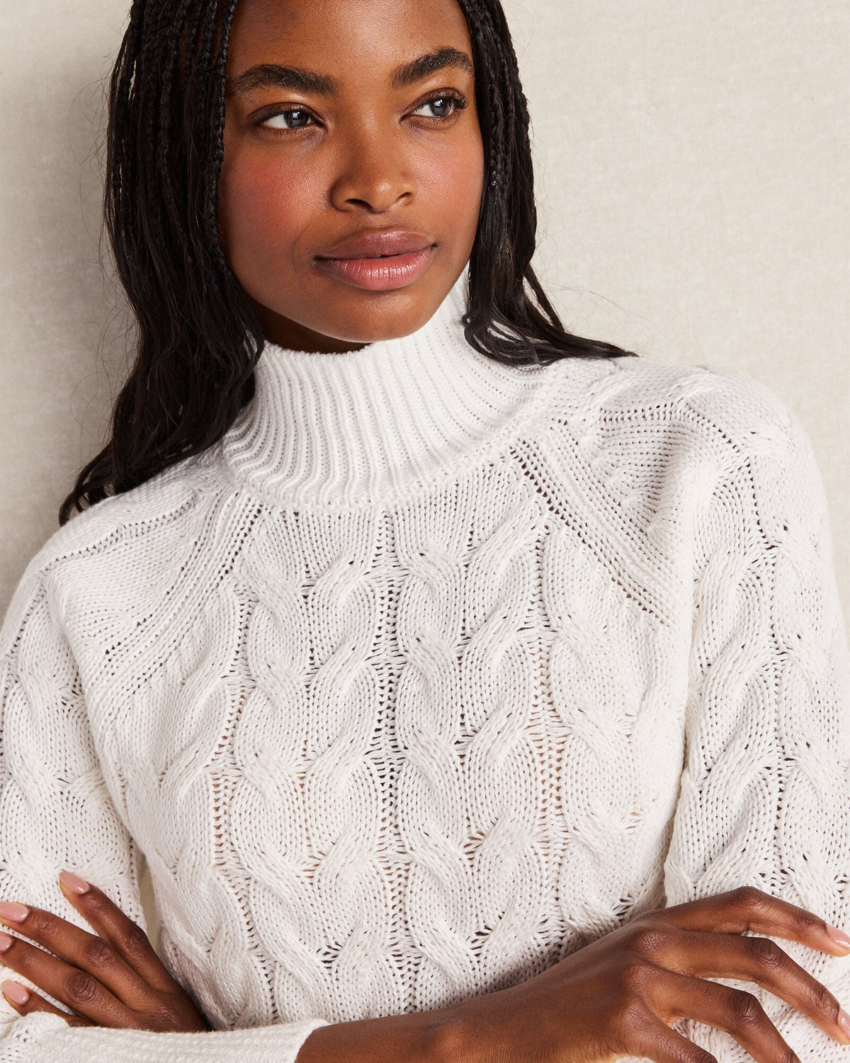 ORGANIC COTTON MOCK NECK SWEATER | Talbots