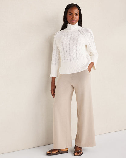 ORGANIC COTTON MOCK NECK SWEATER | Talbots