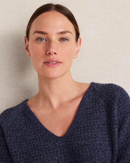 MERINO WOOL BLEND V-NECK SWEATER | Talbots
