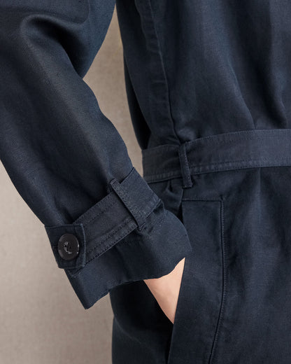 LINEN BLEND DOBBY TRENCH COAT | Talbots