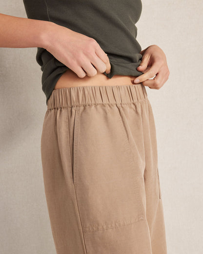 LINEN BLEND DOBBY WIDE LEG PANTS | Talbots