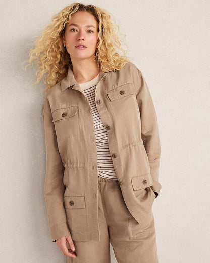 LINEN BLEND DOBBY JACKET | Talbots