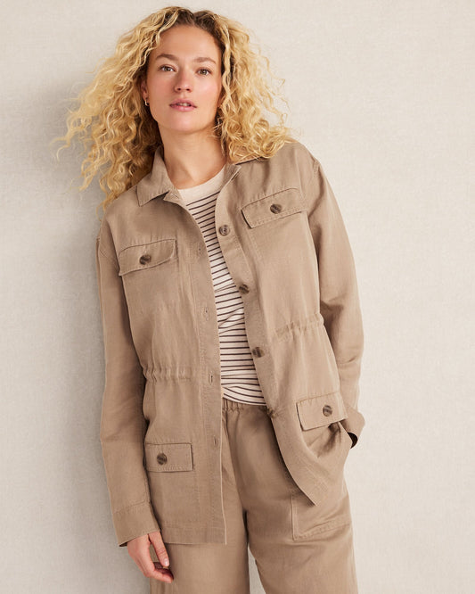 LINEN BLEND DOBBY JACKET | Talbots