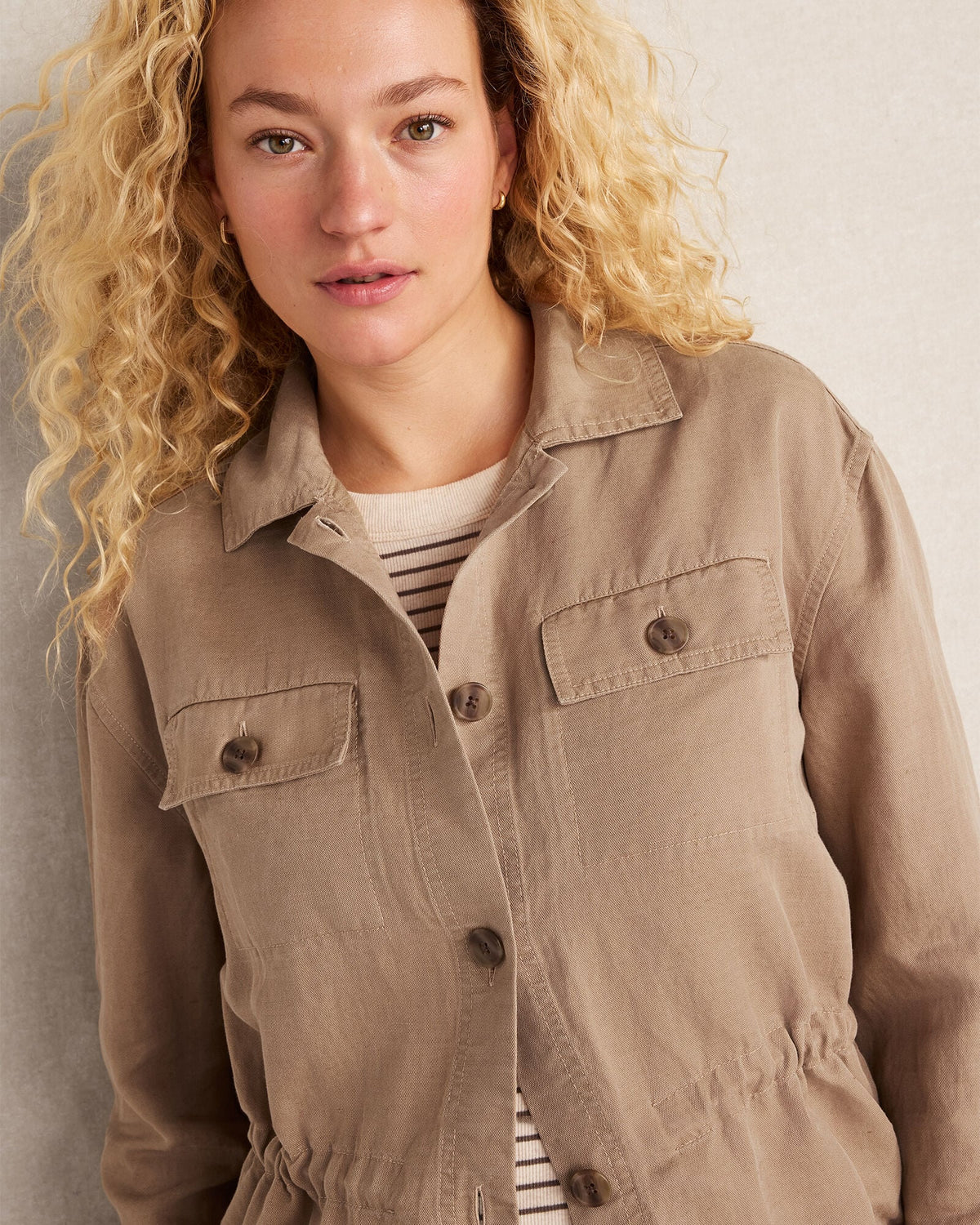 LINEN BLEND DOBBY JACKET | Talbots