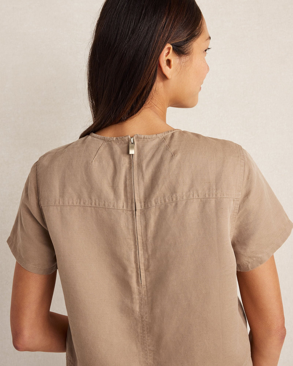 LINEN BLEND DOBBY SHORT SLEEVE TOP | Talbots