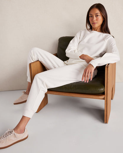 SOFT-BRUSHED FLEECE PLEATED CREWNECK | Talbots