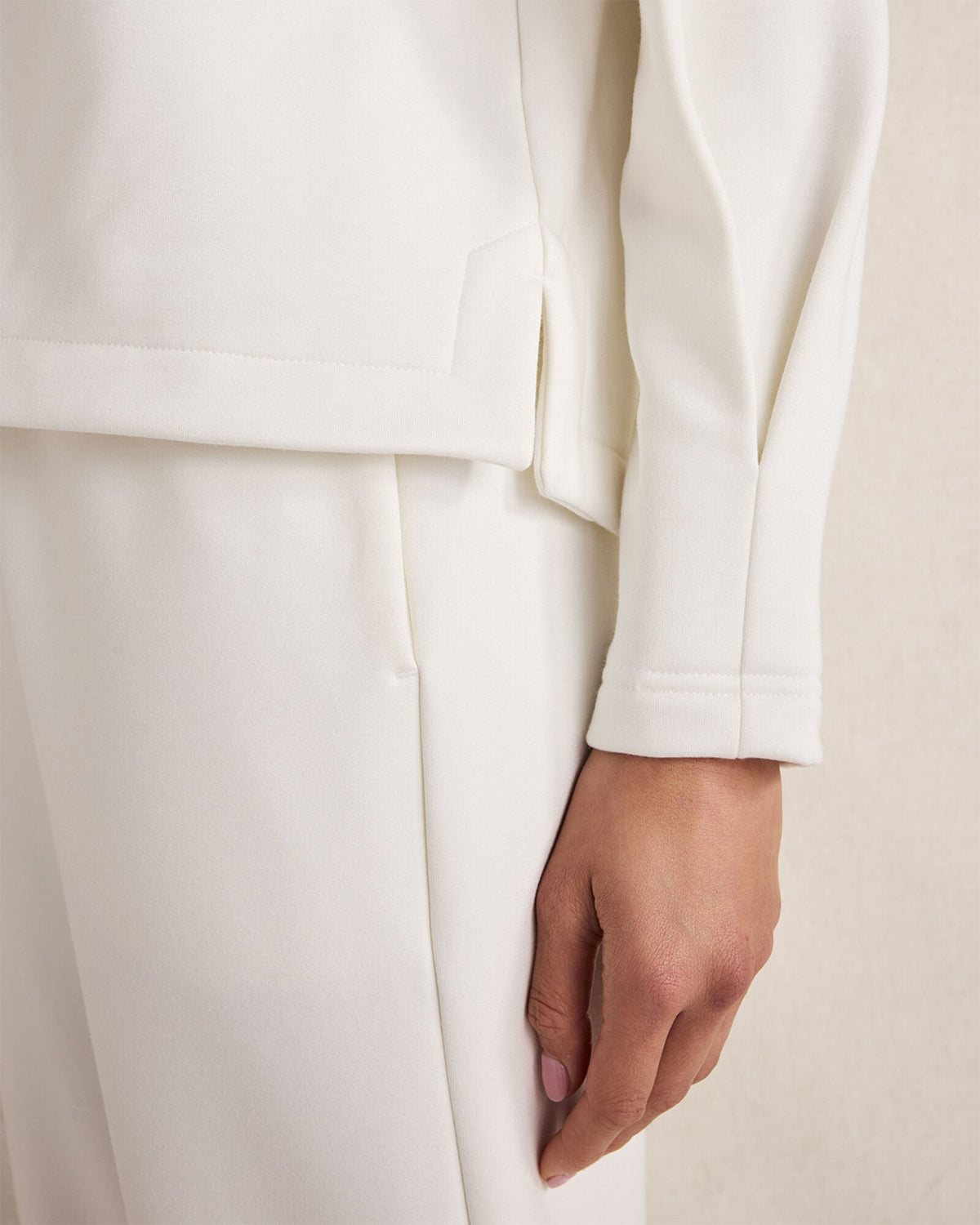 SOFT-BRUSHED FLEECE PLEATED CREWNECK | Talbots