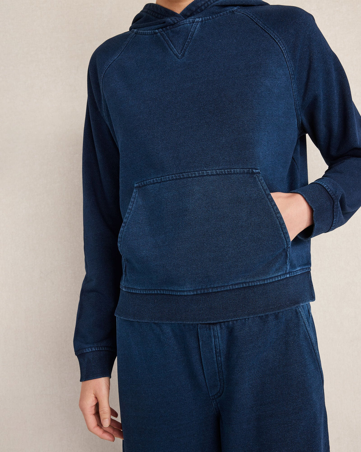 INDIGO COTTON TERRY HOODIE | Talbots