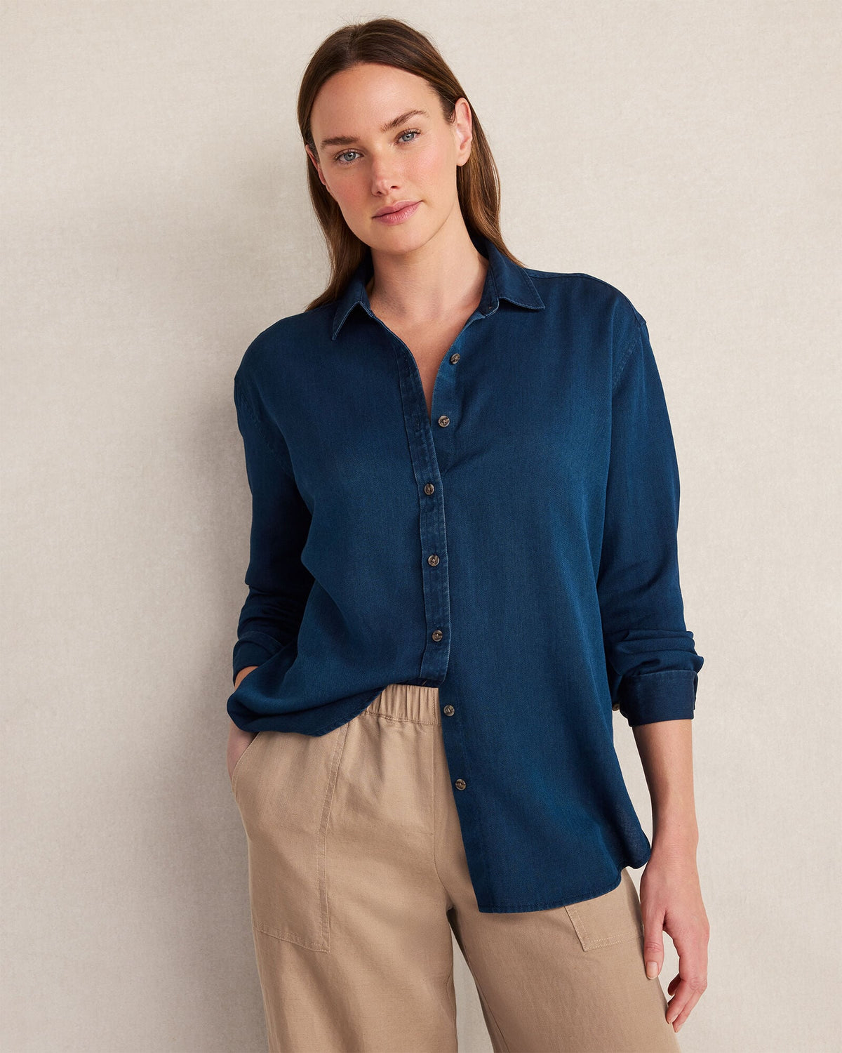 THE DAILY SHIRT IN INDIGO TWILL | Talbots