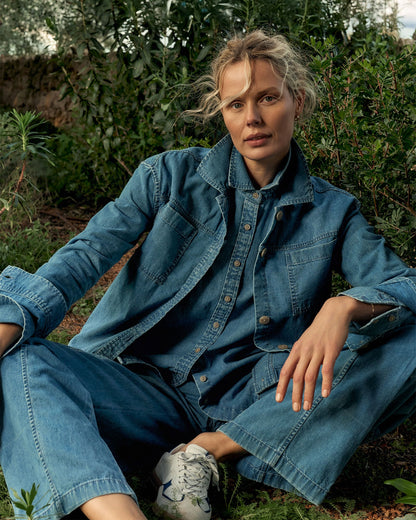 ORGANIC COTTON DENIM BOXY JACKET | Talbots