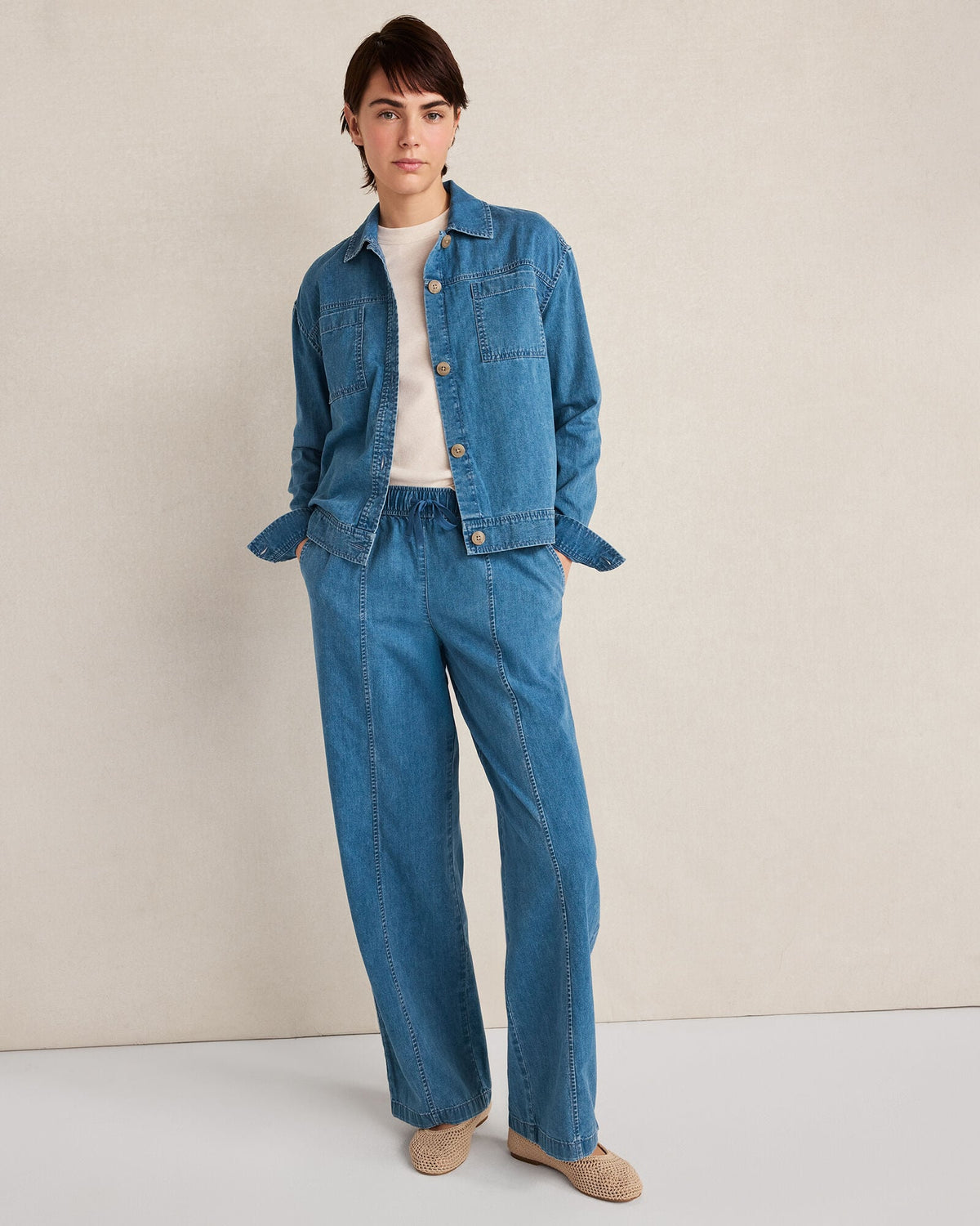 ORGANIC COTTON DENIM BOXY JACKET | Talbots