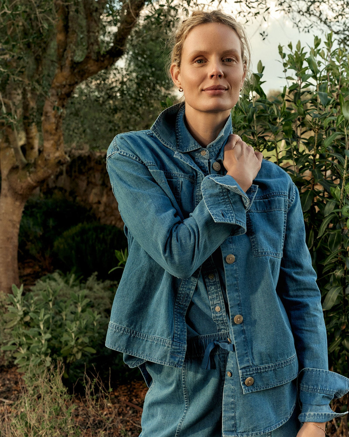 ORGANIC COTTON DENIM BOXY JACKET | Talbots