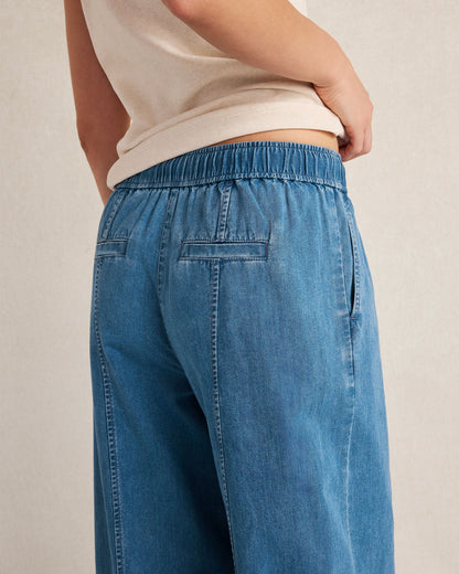 ORGANIC COTTON DENIM BARREL LEG PANTS | Talbots