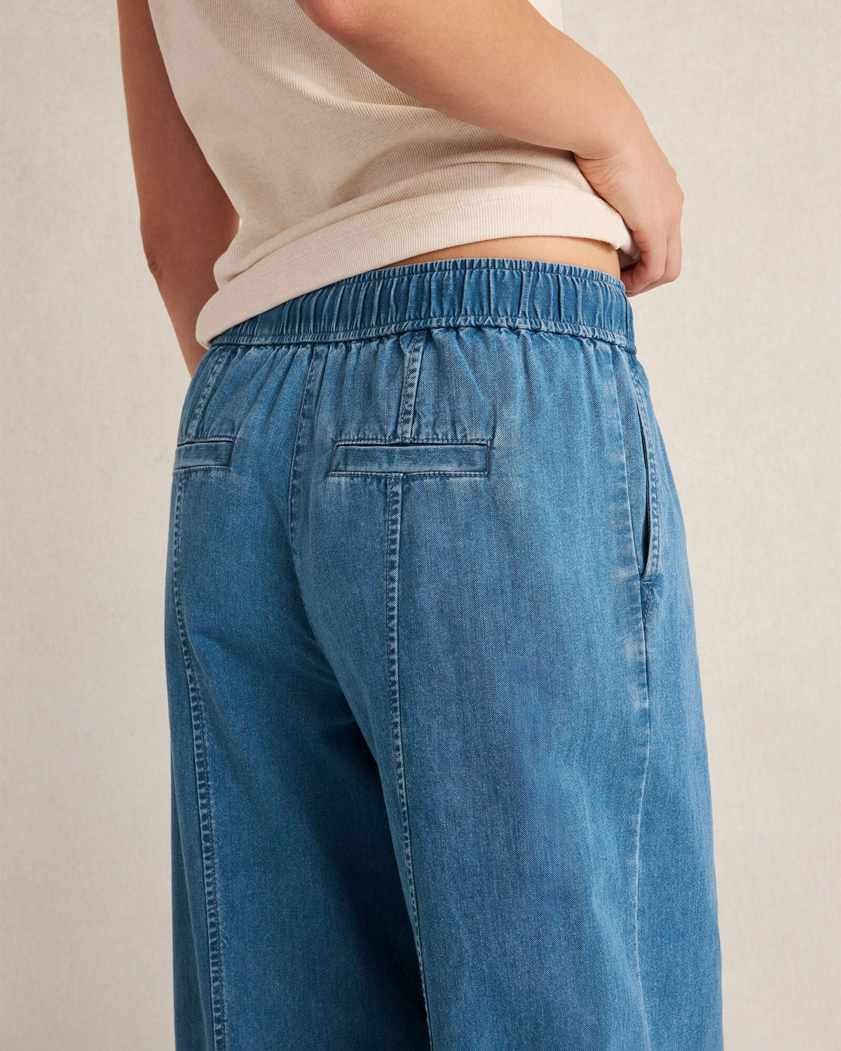 ORGANIC COTTON DENIM BARREL LEG PANTS | Talbots