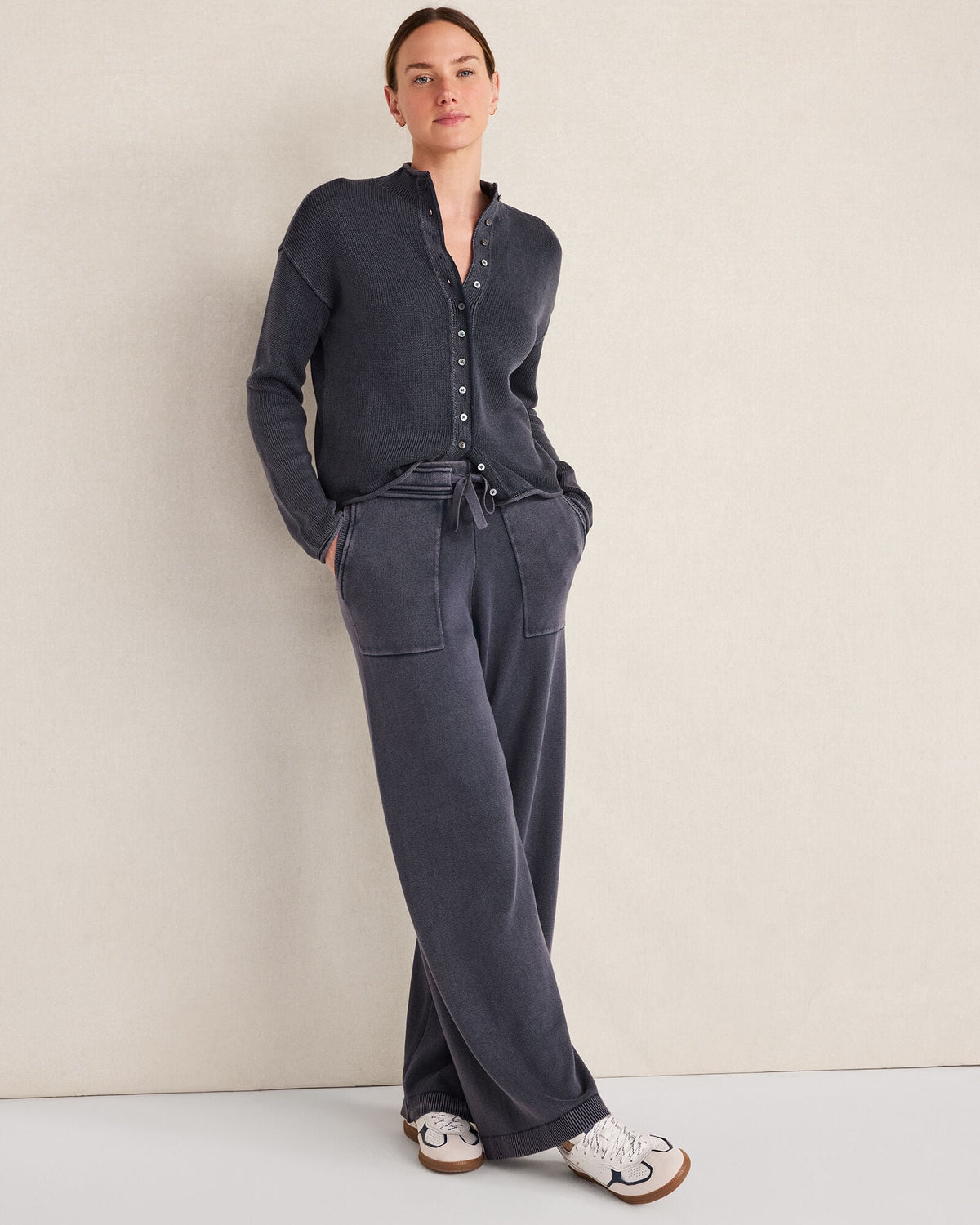 ORGANIC COTTON ROLL NECK CARDIGAN | Talbots