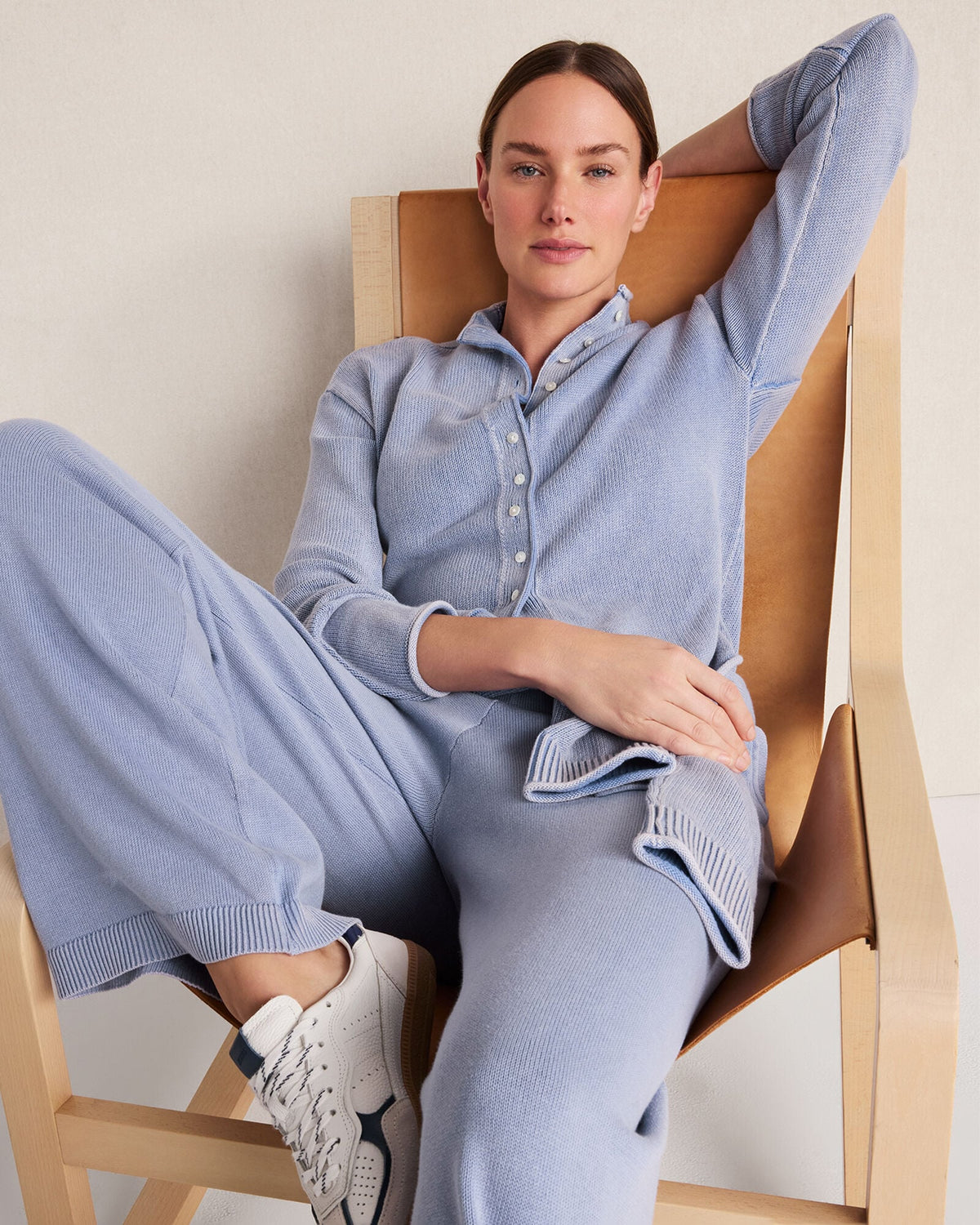 ORGANIC COTTON ROLL NECK CARDIGAN | Talbots