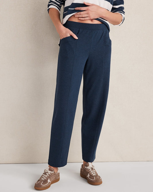 ORGANIC COTTON INTERLOCK BARREL LEG PANTS | Talbots