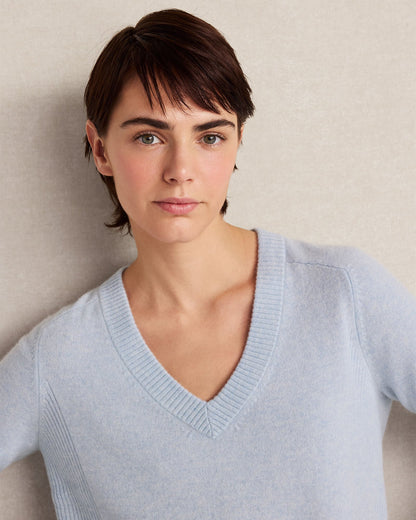 CASHMERE SADDLE SHOULDER V-NECK SWEATER | Talbots