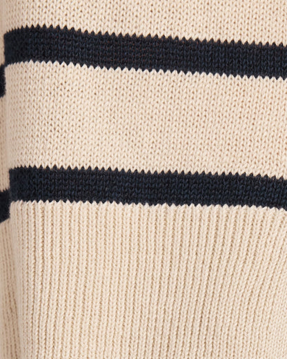 ORGANIC COTTON LINEN STRIPE CREWNECK | Talbots