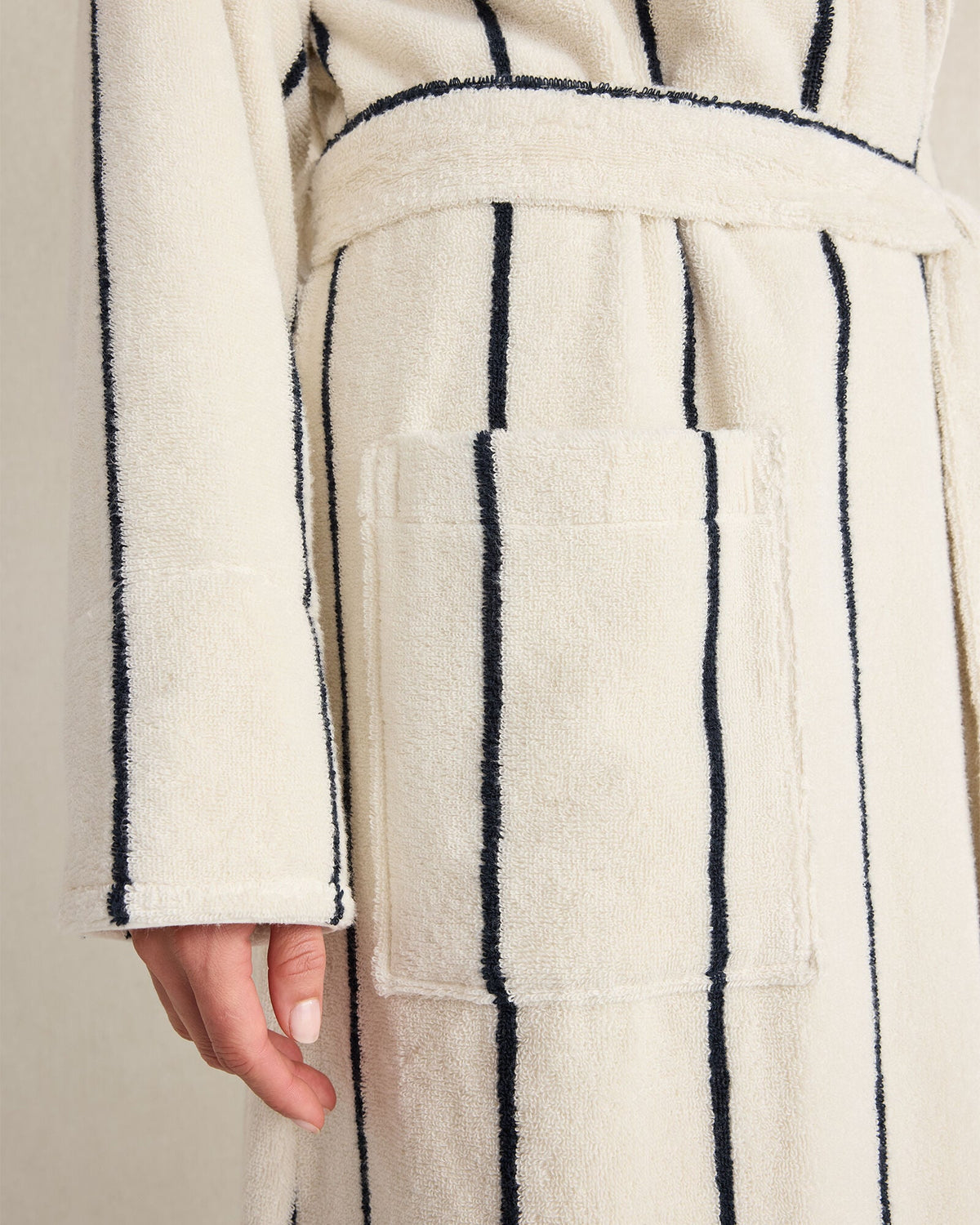 PLUSH TERRY STRIPED ROBE + TOTE SET | Talbots