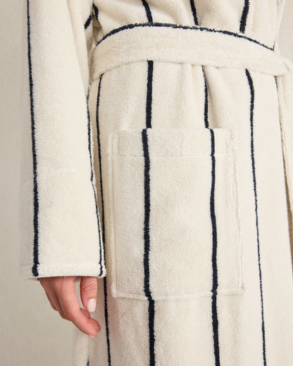 PLUSH TERRY STRIPED ROBE + TOTE SET | Talbots