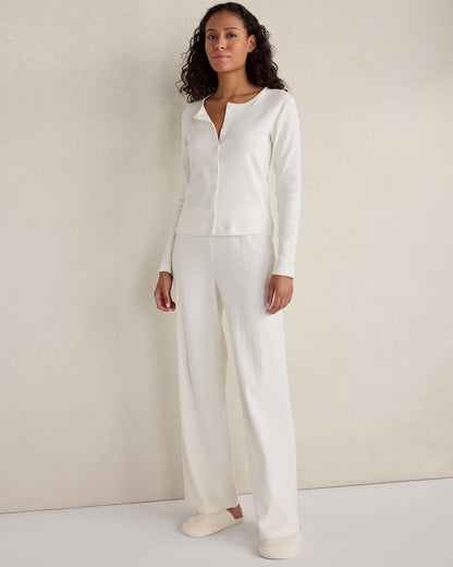 ORGANIC COTTON POINTELLE CARDIGAN | Talbots