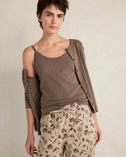 ORGANIC COTTON POINTELLE CARDIGAN | Talbots