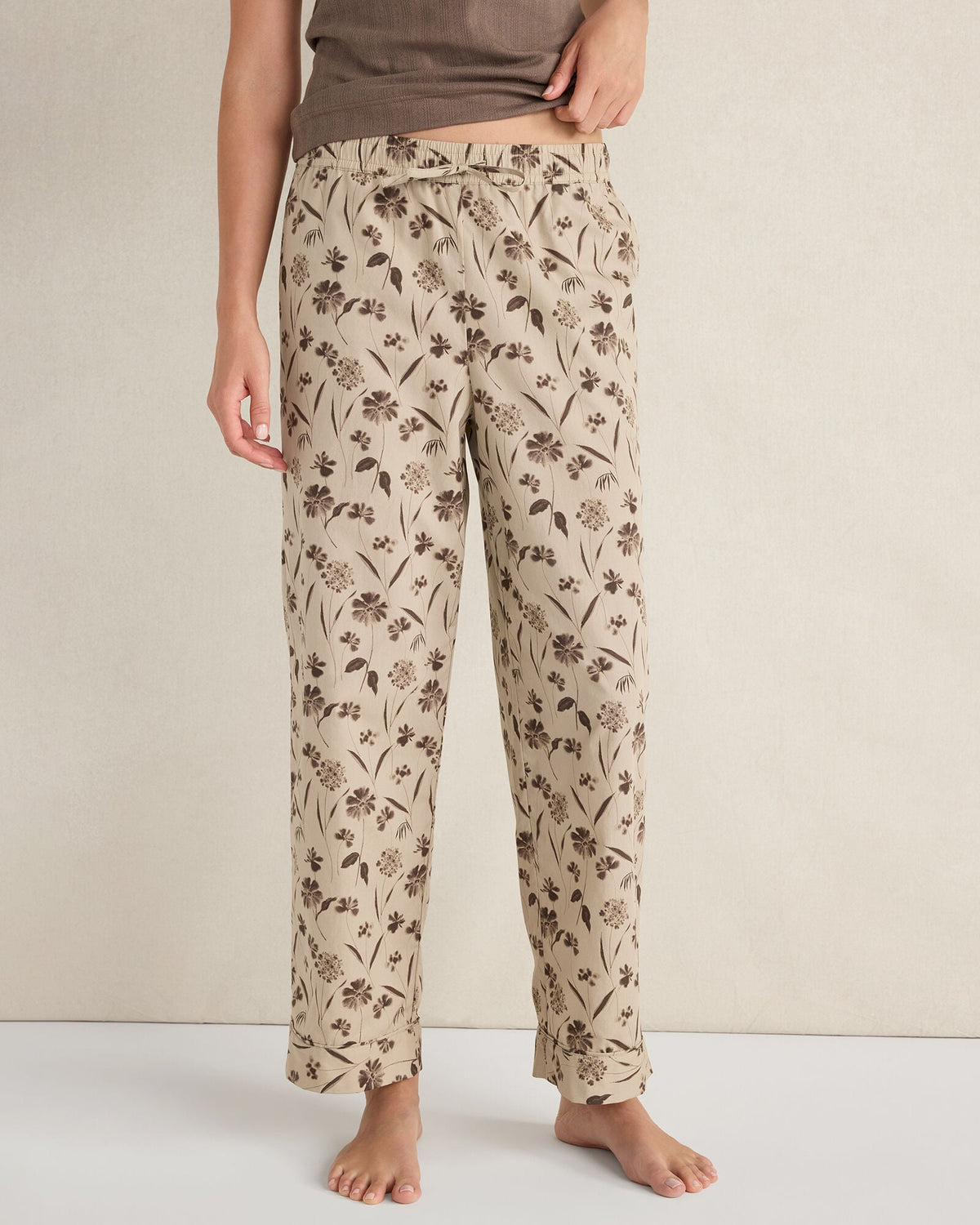 ORGANIC COTTON POPLIN SCATTERED FLORAL PAJAMA PANTS | Talbots