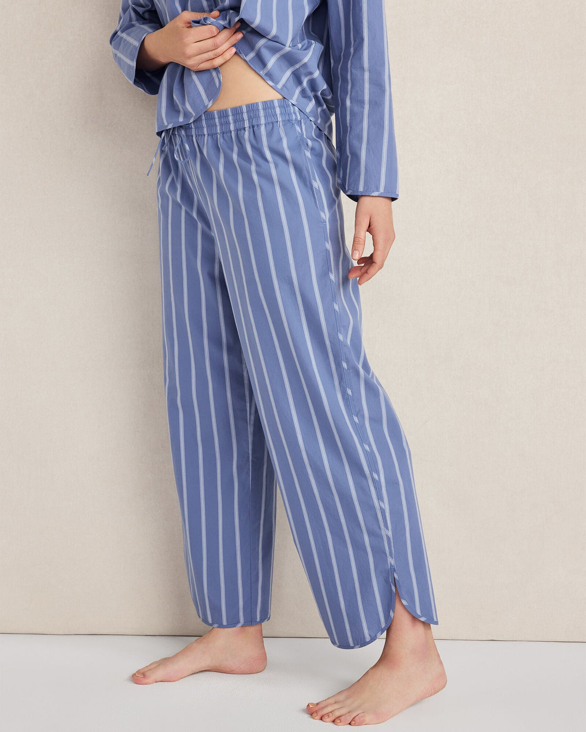 ORGANIC COTTON POPLIN PINSTRIPE PAJAMA PANTS | Talbots