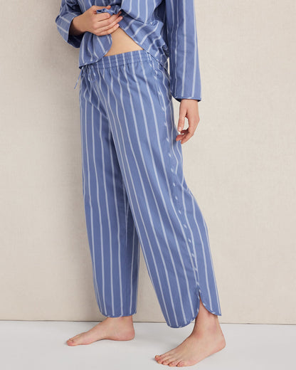 ORGANIC COTTON POPLIN PINSTRIPE PAJAMA PANTS | Talbots
