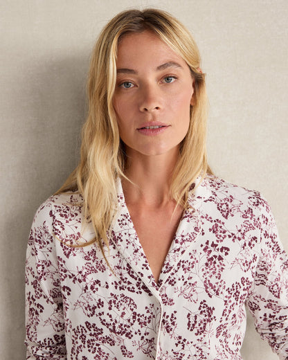 ORGANIC COTTON JERSEY BLUSHING BLOOMS PAJAMA SHIRT | Talbots