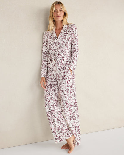 ORGANIC COTTON JERSEY BLUSHING BLOOMS PAJAMA SHIRT | Talbots