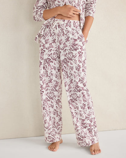 ORGANIC COTTON JERSEY BLUSHING BLOOMS PAJAMA PANTS | Talbots